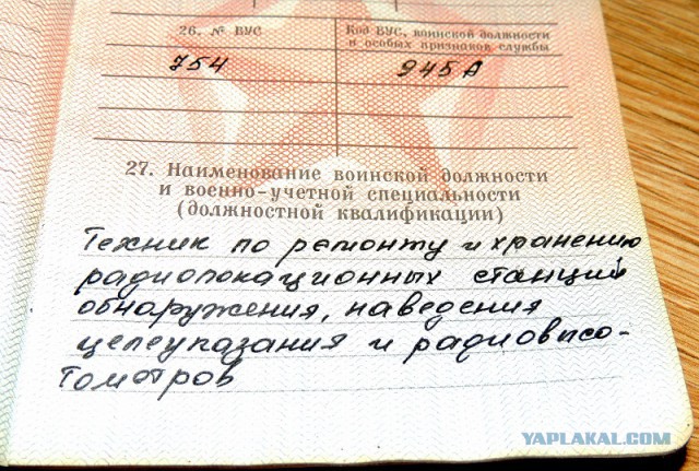 А у кого какая в военнике специальность?