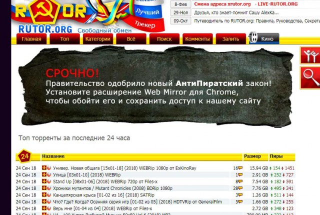 Рутор пародия зеркало