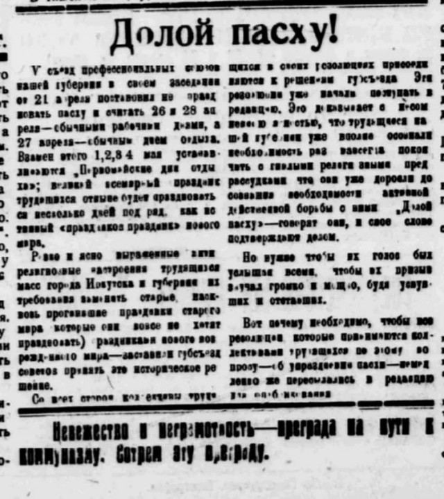 Из истории советской Пасхи