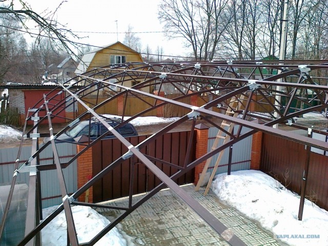 Как собираются навесы под машины