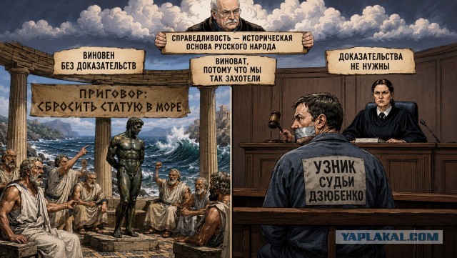 Греческий абсурд в российском суде: бронзовая статуя и узник судьи Дзюбенко