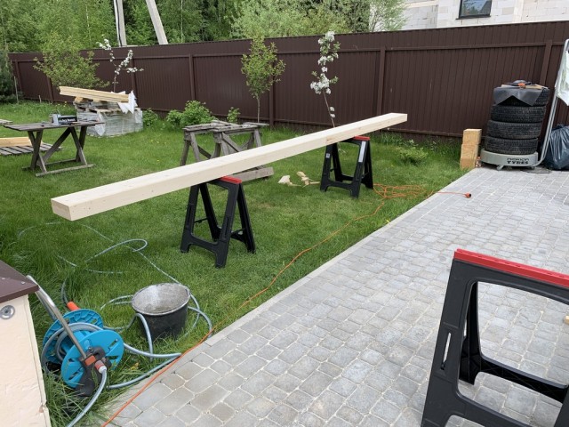 Навес для авто из бруса своими руками