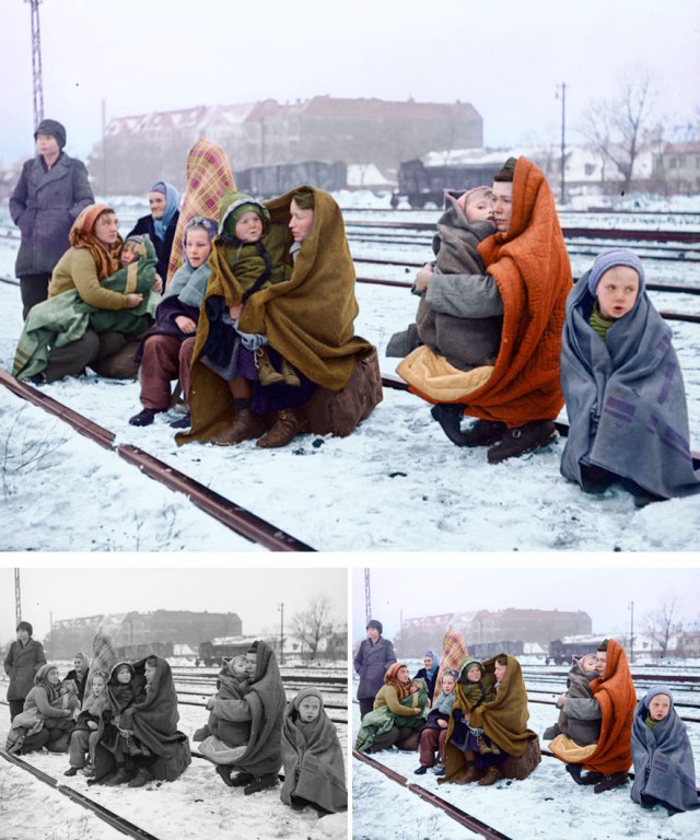 Художница раскрасила чёрно-белые известные исторические фотографии