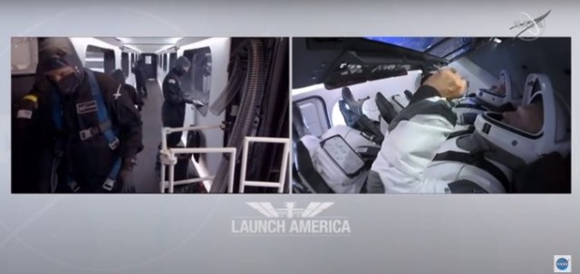 Прямая трансляция пилотируемого запуска SpaceX Crew Dragon
