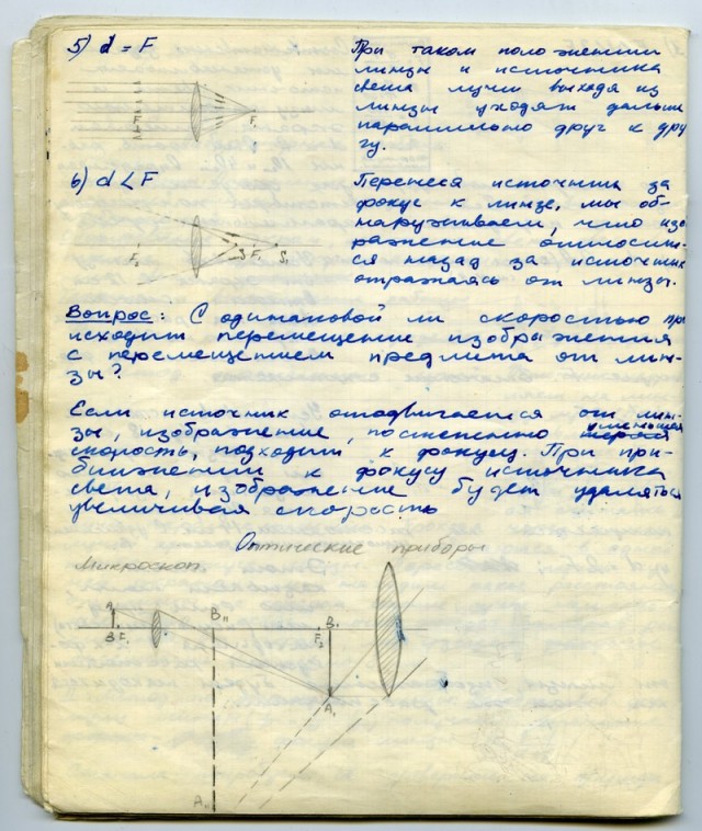 Школьная тетрадь по физике из 60-х