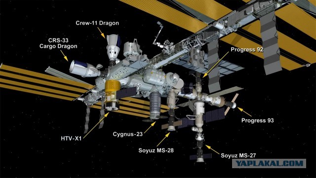 Впервые в истории к Международной космической станции пристыкованы 8 космических кораблей
