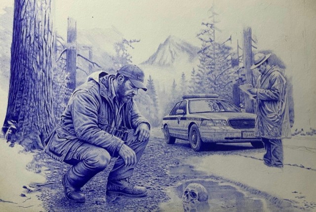 Рисунок шариковой ручкой