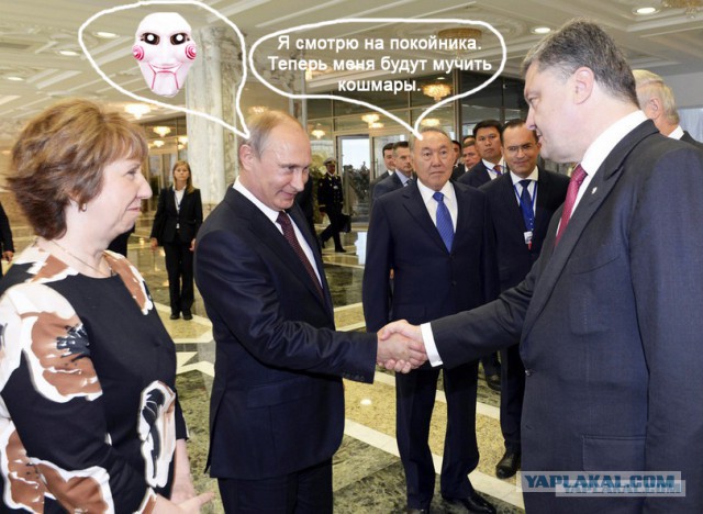 Рукопожатие Путина и Порошенко