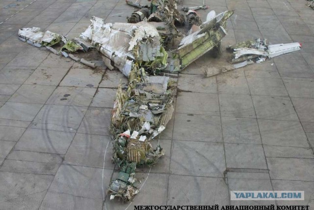 Выкладка найденных фрагментов разбившегося Ту-154
