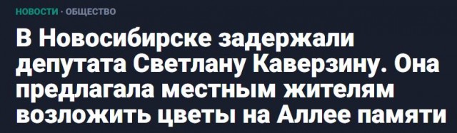 В Новосибирске задержали депутата, которая хотела возложить цветы в память о ветеранах
