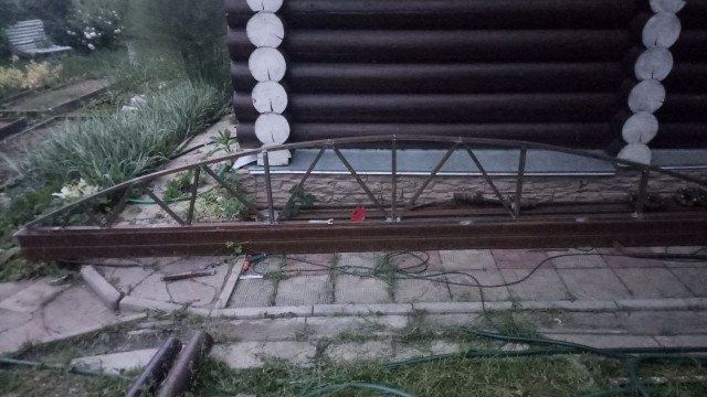 Откатные ворота, навес-гараж