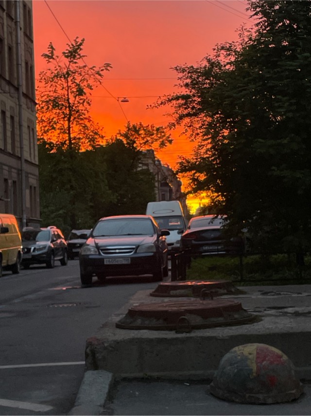 Закат после грозы в Москве