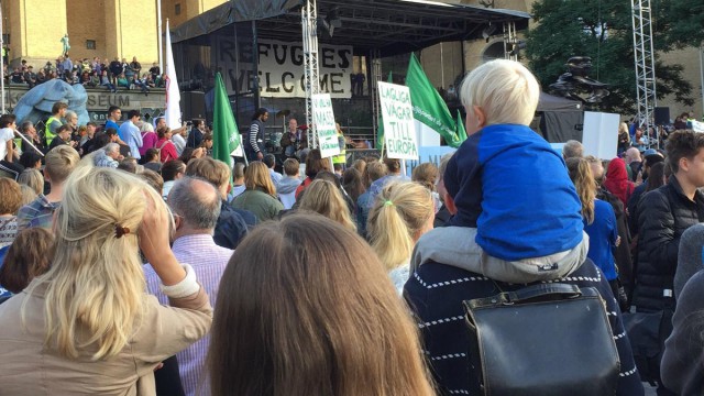 Митинг в Швеции (Гётеборг) в поддержку беженцев