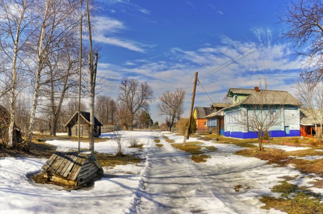 Весной в деревне