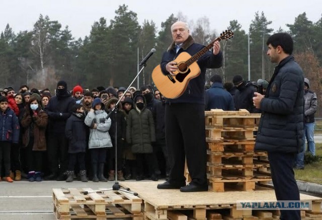 Лукашенко приехал к мигрантам или "Король поддонов"