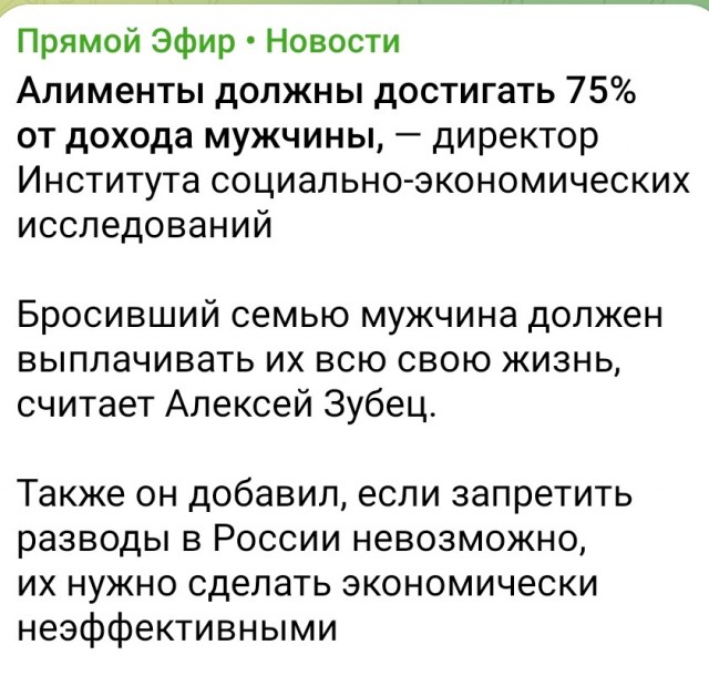 В России призвали сделать алименты в три четверти от дохода