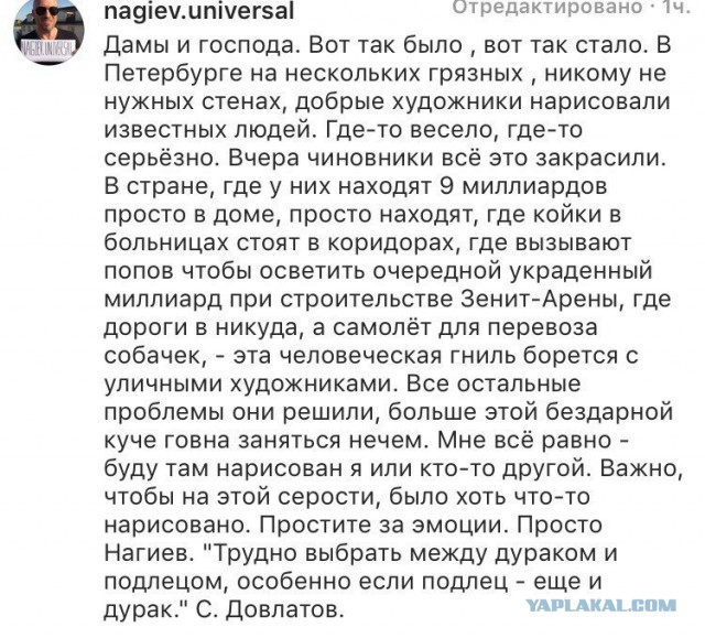 «Фонтанка» нашла автора жалоб, из-за которых были закрашены граффити с Дуровым и Задовым