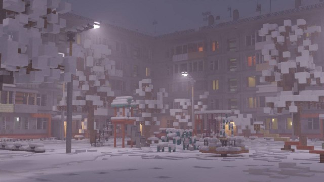 В Minecraft воссоздали пост-советский двор