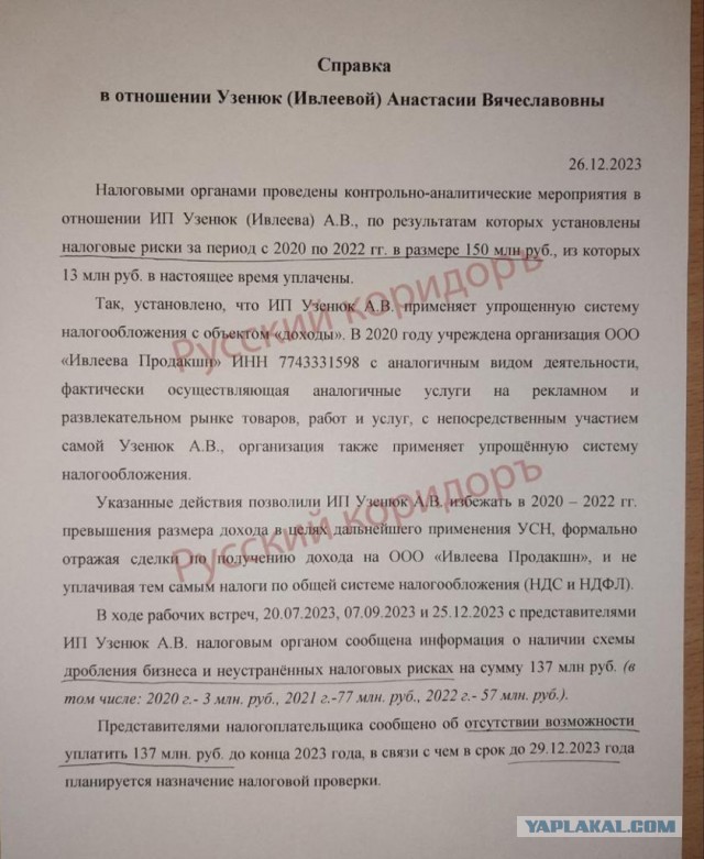 Полное "Изи пизи". В офисах Анастасии Ивлеевой идут обыски