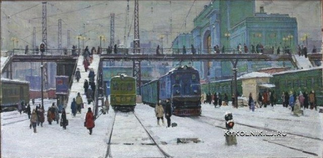 Поезда в картинах СССР