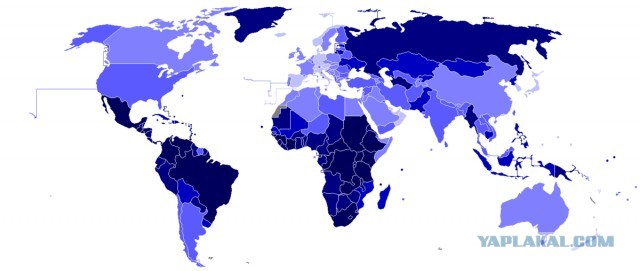 Инфографика: размеры теневой экономики каждой страны