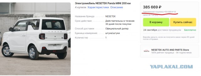 Новый городской электромобиль за 400 тыс рублей.