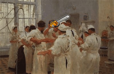 Хирург Е.В.Павлов в операционном зале