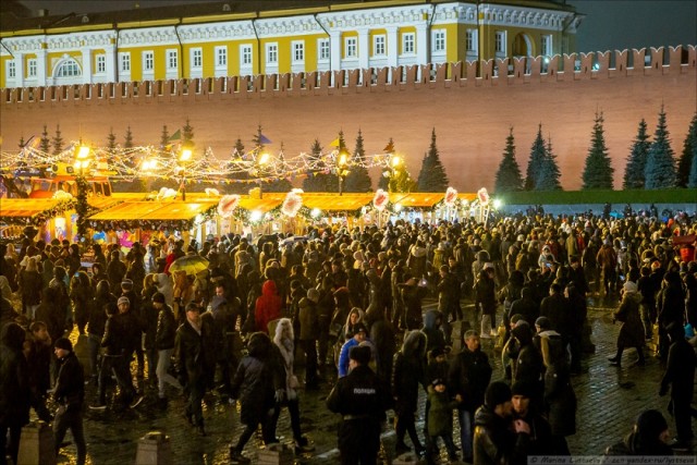 Как в центре Москвы Новый год встречали