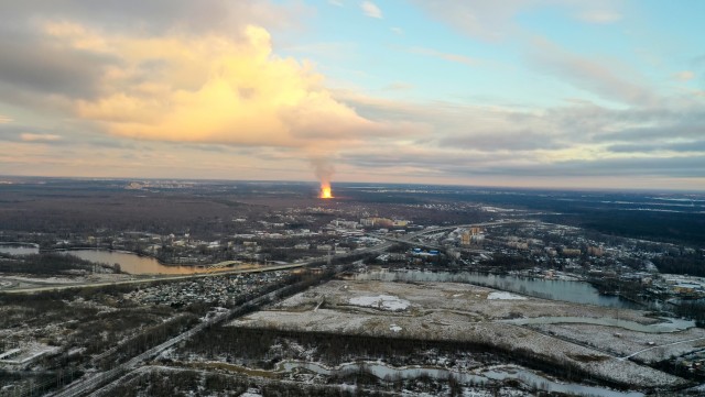 В Ленинградской области взорвался газопровод. Пламя видно из Петербурга