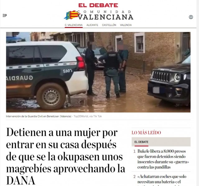 Испанская полиция арестовала женщину, которая вернулась в свой дом, захваченный мигрантами