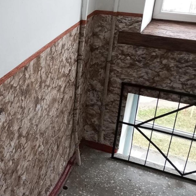 Отец и сын из Новосибирска не дождались УК и отремонтировали подъезд сами