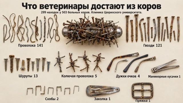 Зачем коровам скармливают магнит, который останется внутри на всю жизнь