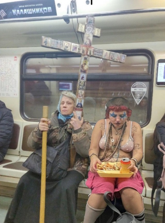 Фотожаба: шахматистка - ланч в метро