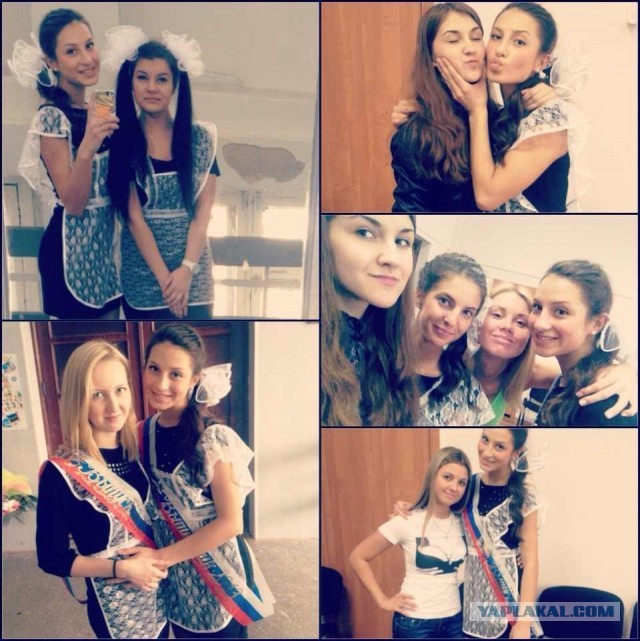 Школьницы на последнем звонке 2013