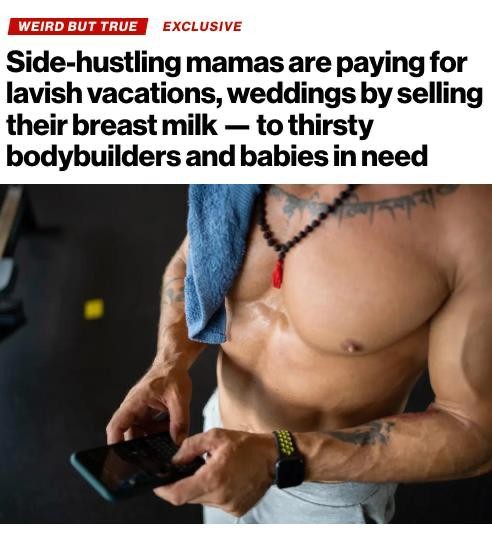 Американки зарабатывают до $1000 в день, продавая грудное молоко бодибилдерам