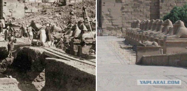 Египетский морок. Строительство колоссов, Сфинкса, пирамид на заре эры фотографий в 19 веке.