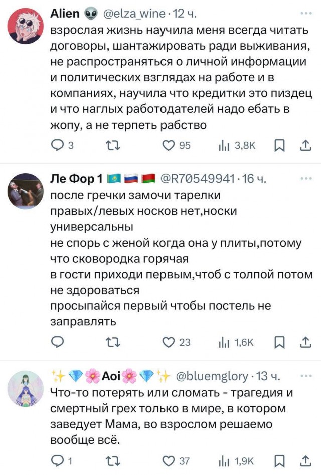 Бытовые советы к наступлению взрослой жизни от бывалых