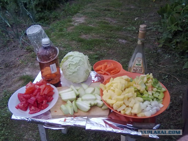 Садж овощной, готовим на природе