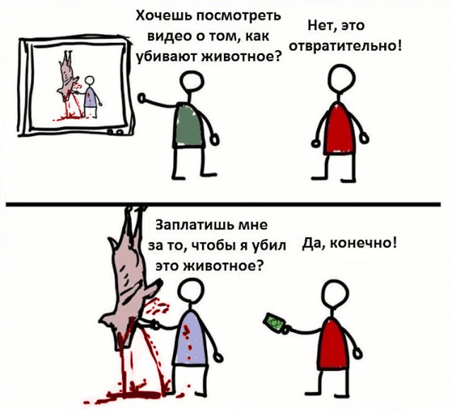 Веганы против мясоедов