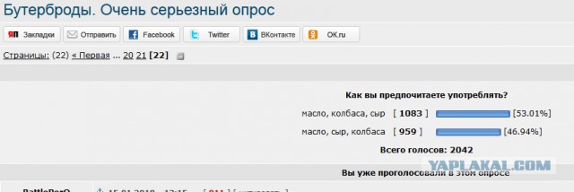 Бутерброды. Очень серьезный опрос