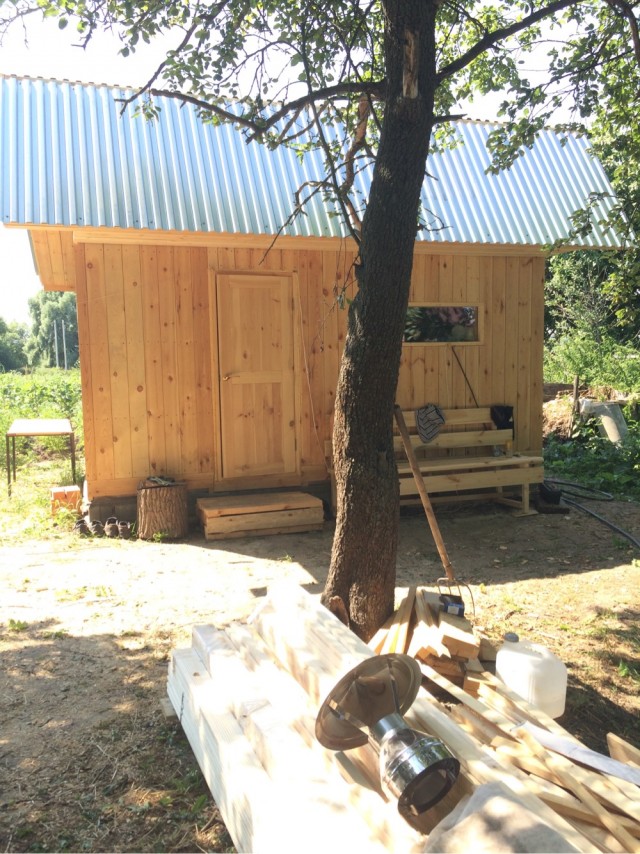 Сборка каркасной бани