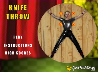 Knife Throw - метаем ножи в женщину