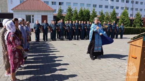 В тюменском управлении МЧС прошел молебен о предотвращении пожаров.