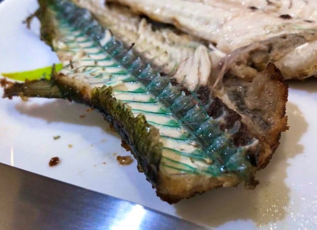 У рыбы голубое мясо
