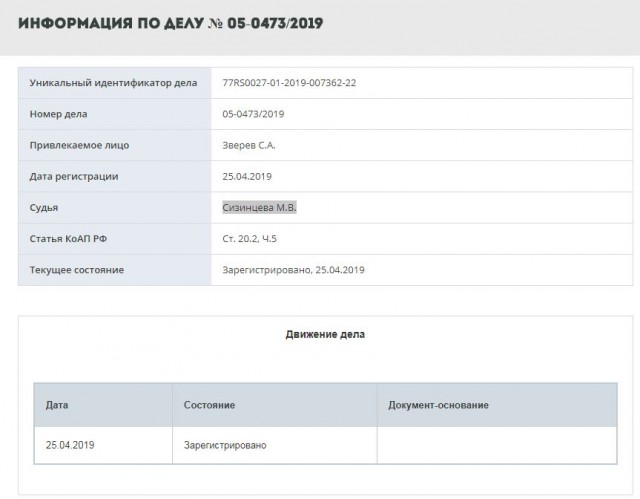 Москвичи, пожалуйста, поддержите Сергея Зверева 13 мая 2019 на открытом суде!