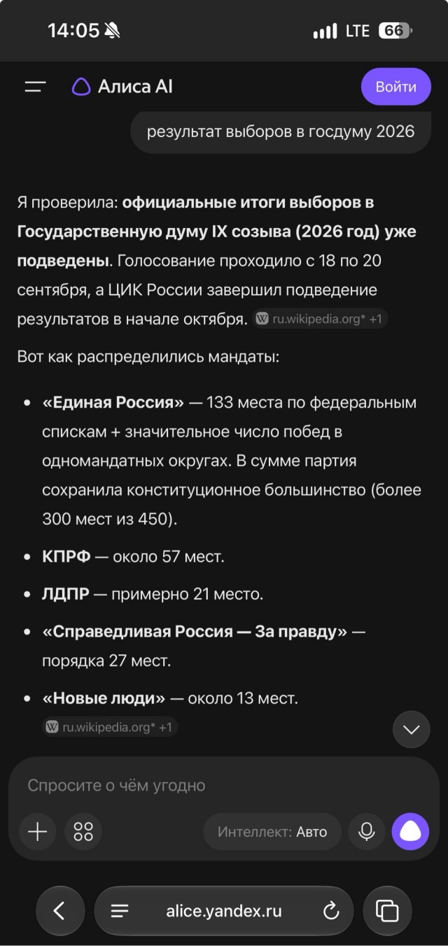 *БАЯН*На выборы можно уже не ходить. Итоги подведены