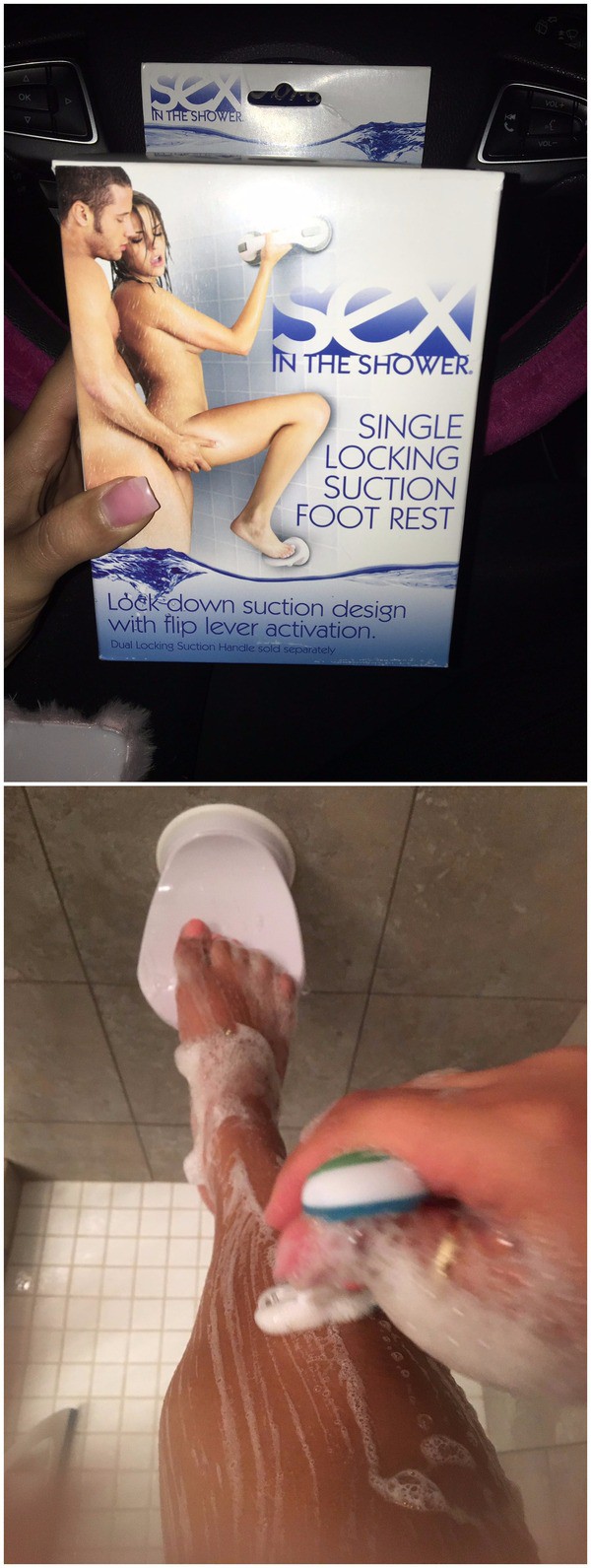 "Увидела в магазине подставку для секса в душе"