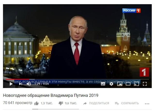 Новогоднее обращение уважаемого Президента России Владимира Путина 2019