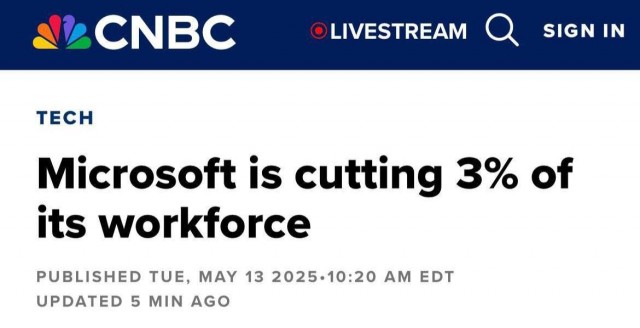 Microsoft уволит 3% всех сотрудников или около 7000 человек