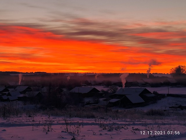Восход солнца в Карелии